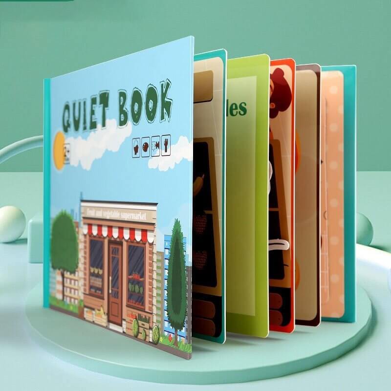Interactive Toddler Learning Book with Velcro Activities and Storage Bag