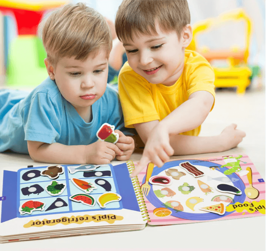 Interactive Toddler Learning Book with Velcro Activities and Storage Bag