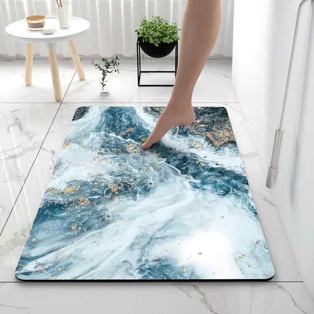 AquaArt Luxe Bath Mat - Water Absorbent and Quick Drying