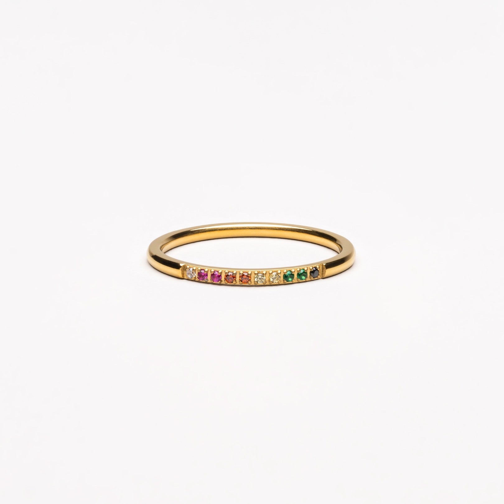 Golden Ring with Colourful Stones – Solene