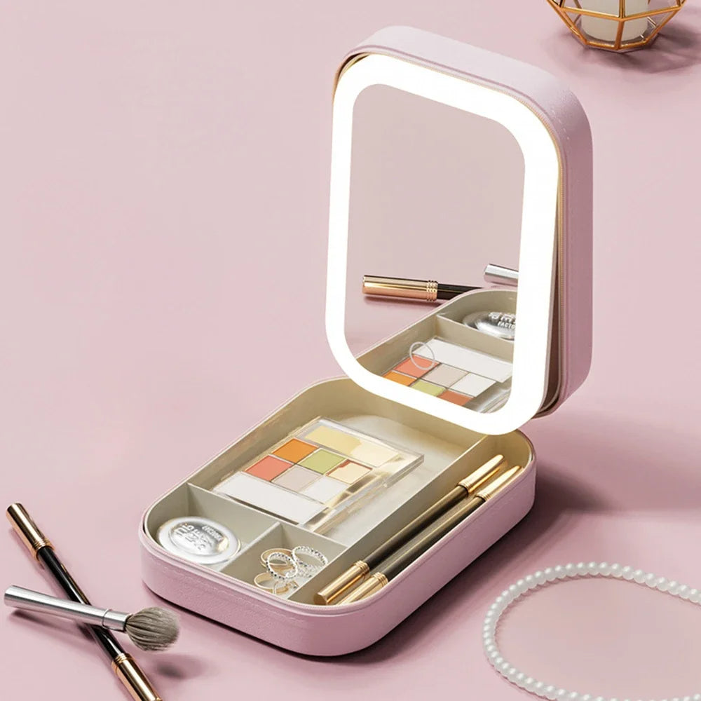 Compact Illuminated Make-up Organizer for On-the-Go - Liora