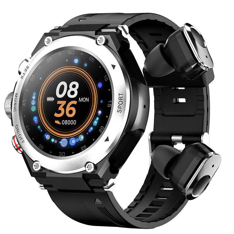 Complete Smartwatch with Integrated Wireless Earbuds – AlphaX