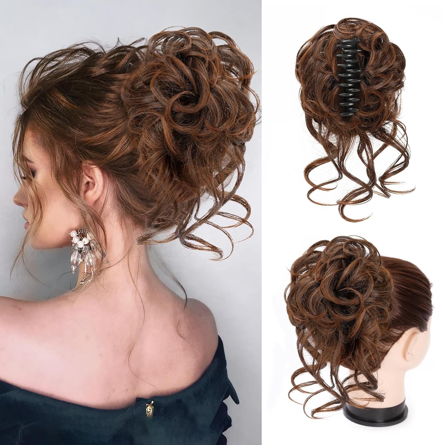 Clip with Hair Extension for Twisted Bun – CurlClip