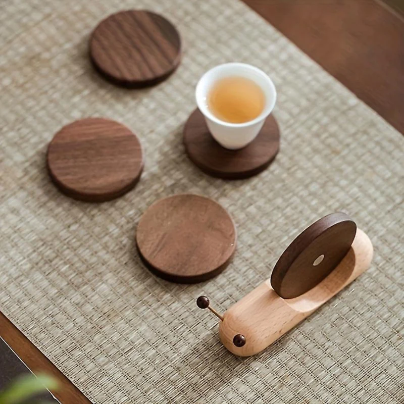 Scandinavian Walnut Coasters - Minimalist Design & Sustainability
