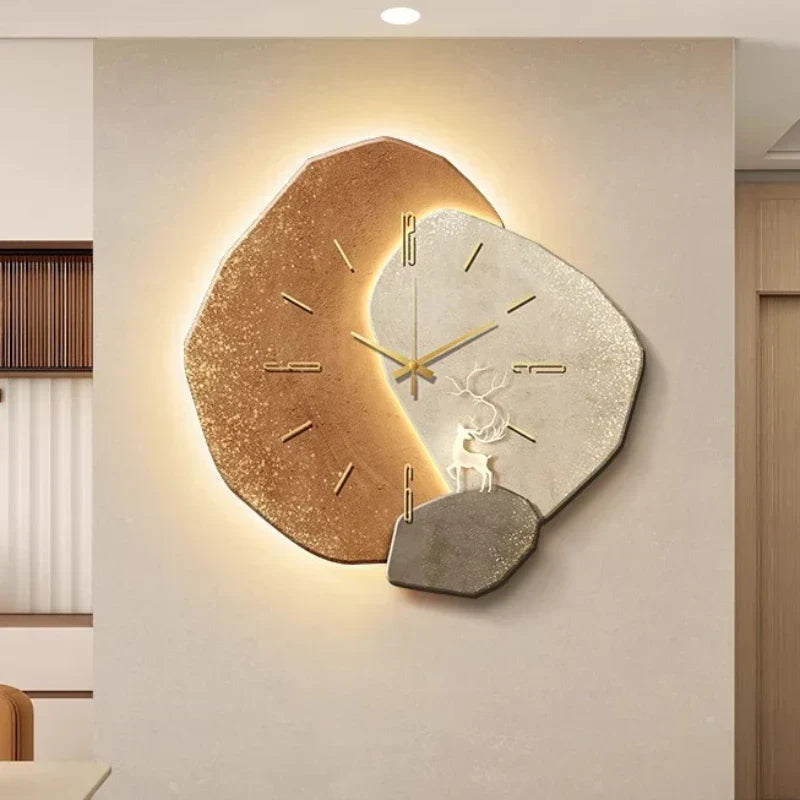 Scandinavian Luxury Wall Clock | Modern Design & Lighting