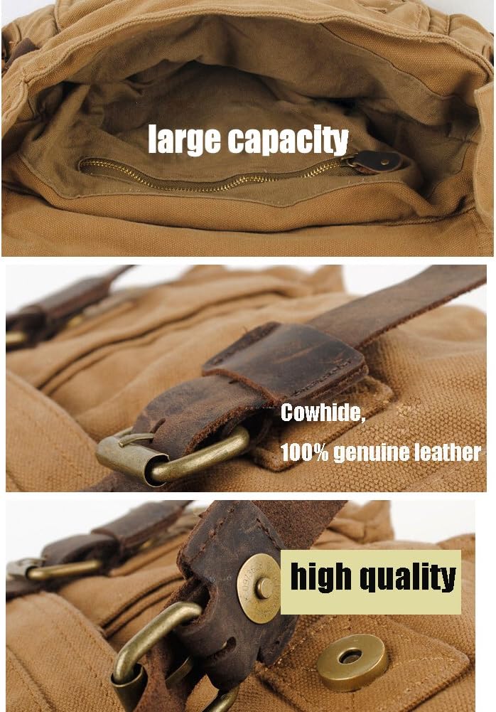 Shoulder Bag for Men - Canvas - Laptop Compartments