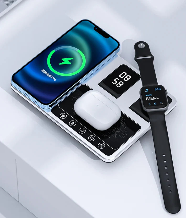 EasyCharge - 4-in-1 Wireless Charging Station for iPhone, Apple Watch and AirPods - Fast and Efficient Charger
