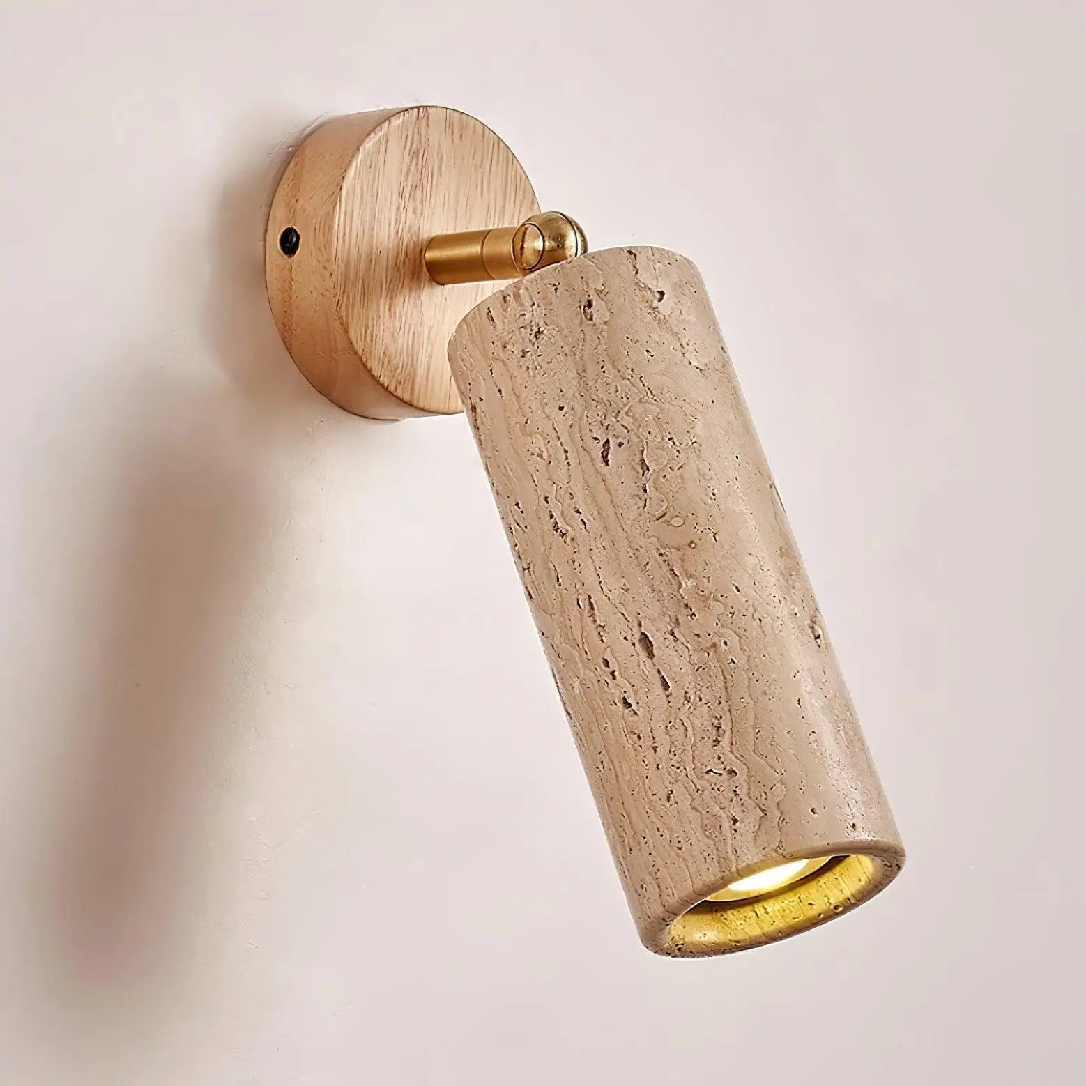 Lâit Wall Lamp – Luxe Design with Wooden and Travertine Details