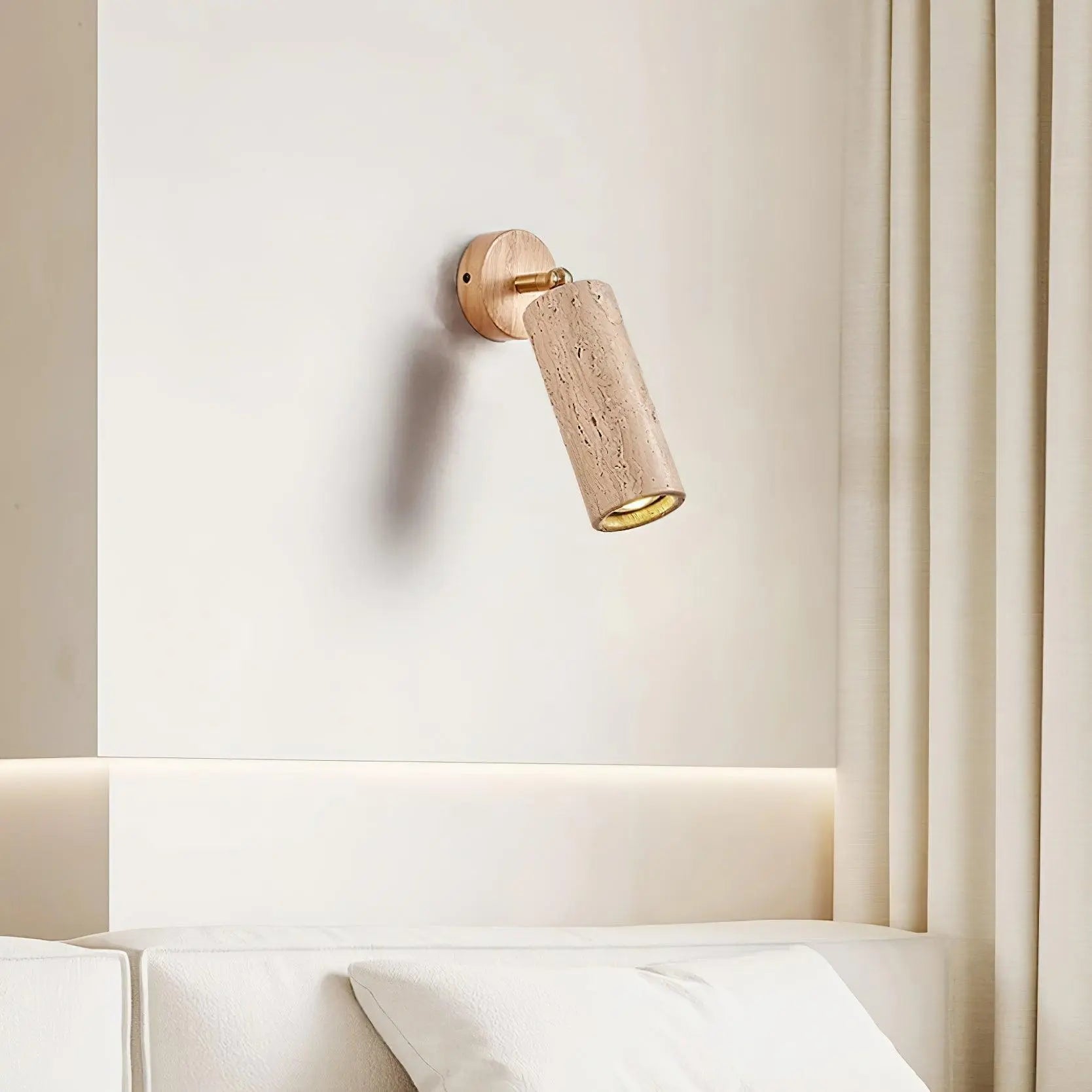 Lâit Wall Lamp – Luxe Design with Wooden and Travertine Details