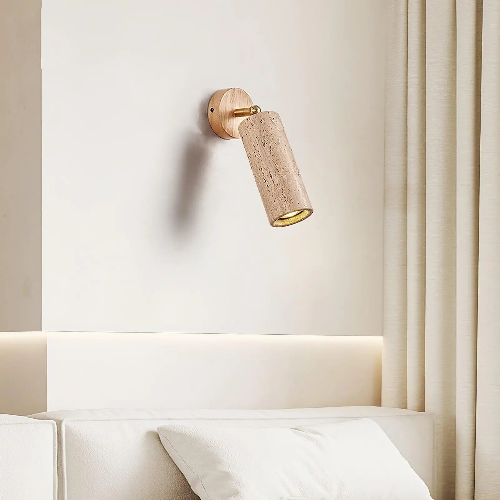 Lâit Wall Lamp – Luxe Design with Wooden and Travertine Details