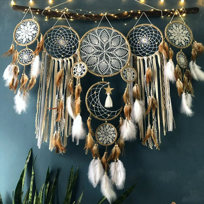 Bohemian Dreamcatcher Set - Handwoven Decoration | 5 Pieces