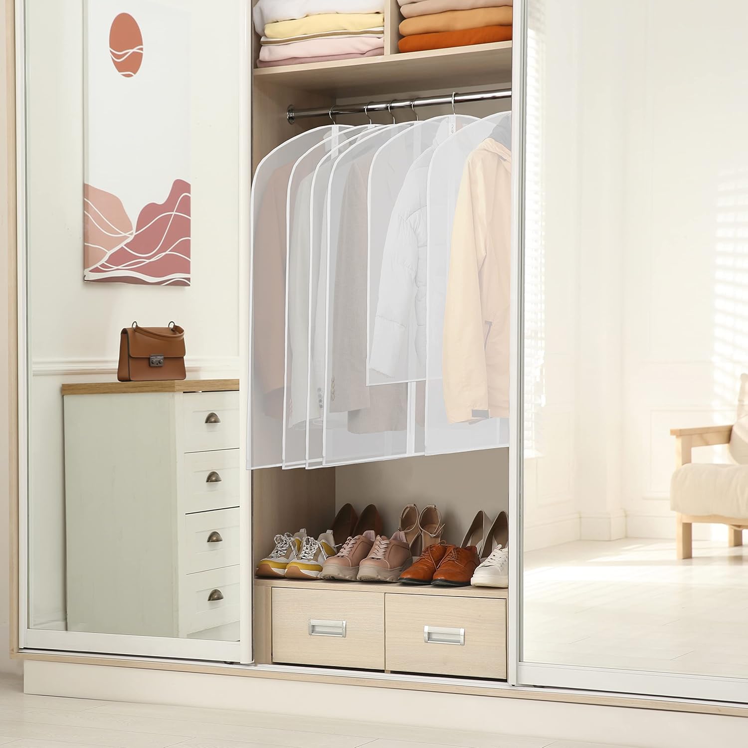 Clear Full-Length Garment Bags – 10 Pack Suit and Dress Storage Bags (Buy 1, Get 1 FREE)