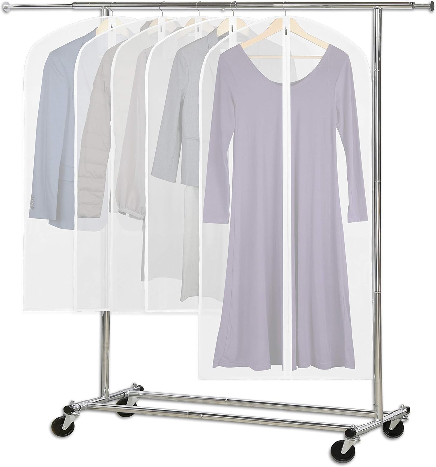 Clear Full-Length Garment Bags – 10 Pack Suit and Dress Storage Bags (Buy 1, Get 1 FREE)