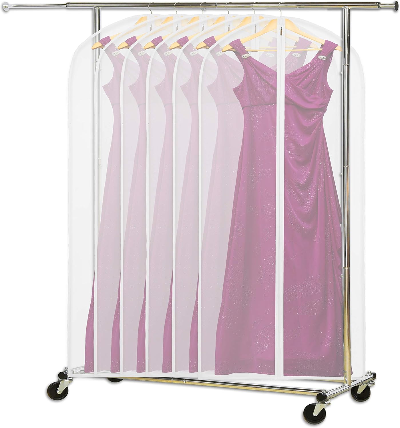 Clear Full-Length Garment Bags – 10 Pack Suit and Dress Storage Bags (Buy 1, Get 1 FREE)