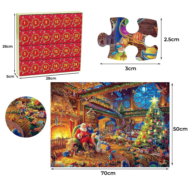 Christmas Puzzle Advent Calendar – 1008 Pieces, Daily Puzzle Fun