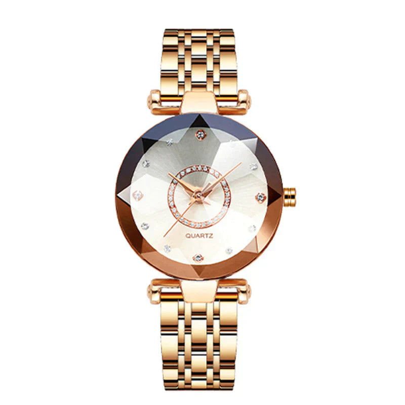 Waterproof Ladies' Watch with Starry Diamond Dial