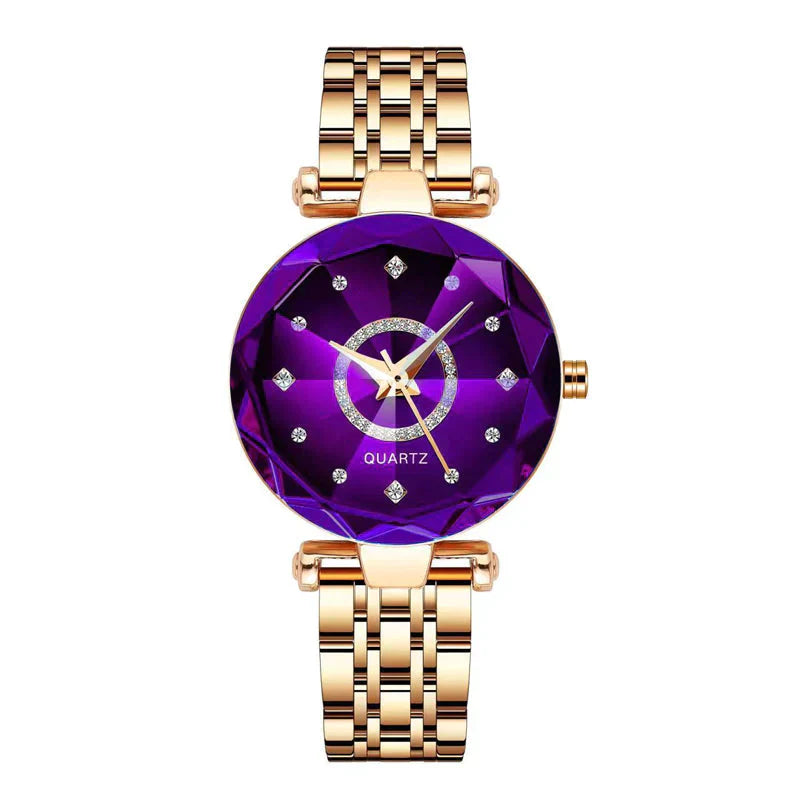 Waterproof Ladies' Watch with Starry Diamond Dial