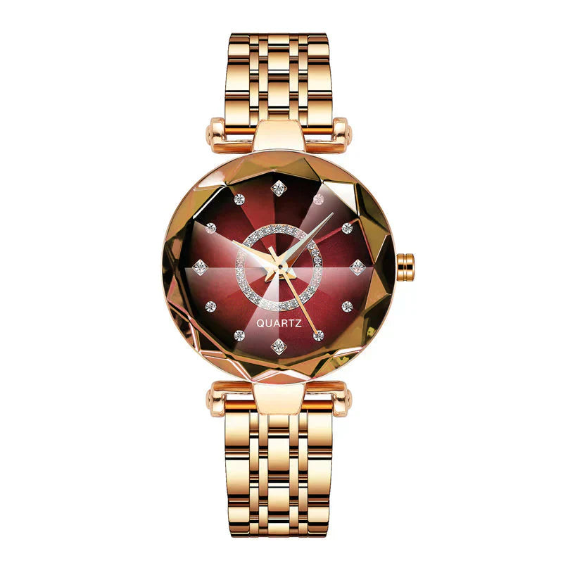 Waterproof Ladies' Watch with Starry Diamond Dial