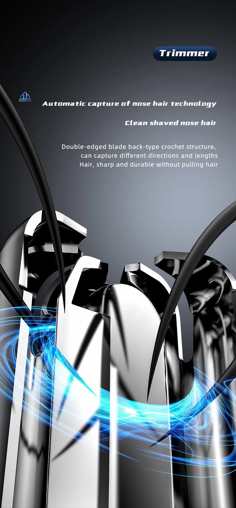 Nose & Ear Hair Trimmer - Pain-Free & Rechargeable