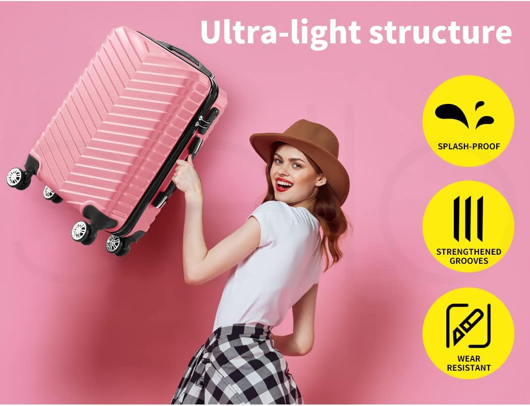 20" Hard Shell Cabin Suitcase with Lock & Spinner Wheels – Rosemont