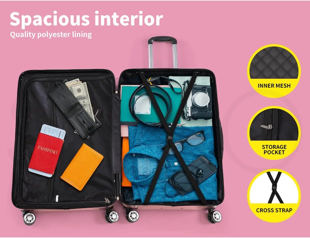 20" Hard Shell Cabin Suitcase with Lock & Spinner Wheels – Rosemont