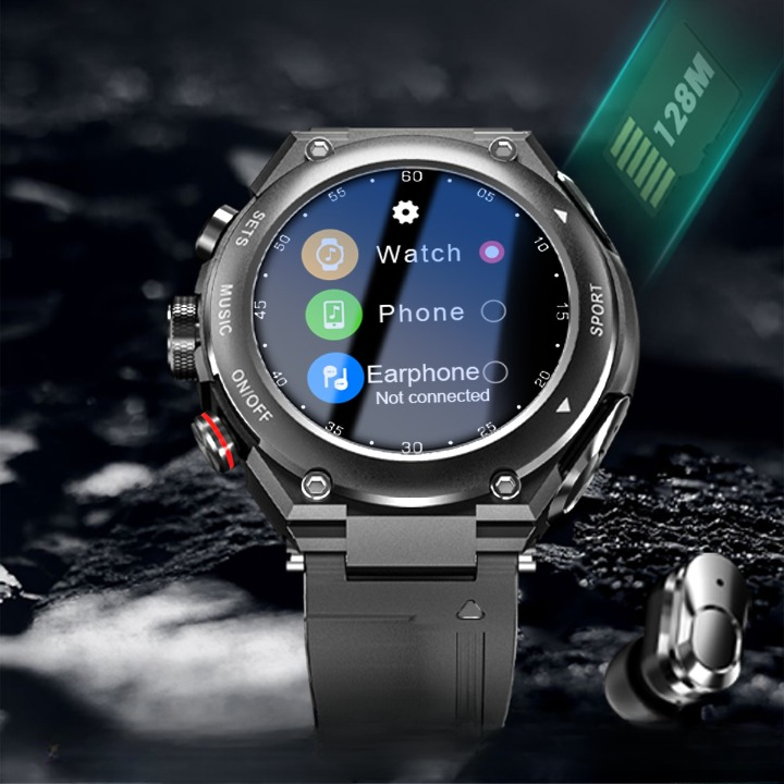 Complete Smartwatch with Integrated Wireless Earbuds – AlphaX