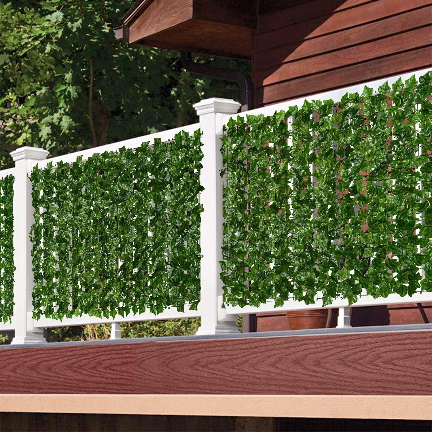 NatureCove Expandable Faux Ivy Fence | Silk-Like Privacy Screen for Indoor and Outdoor Use
