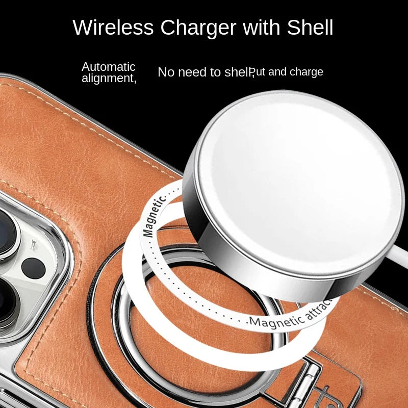 Leather Case with Invisible Stand for iPhone