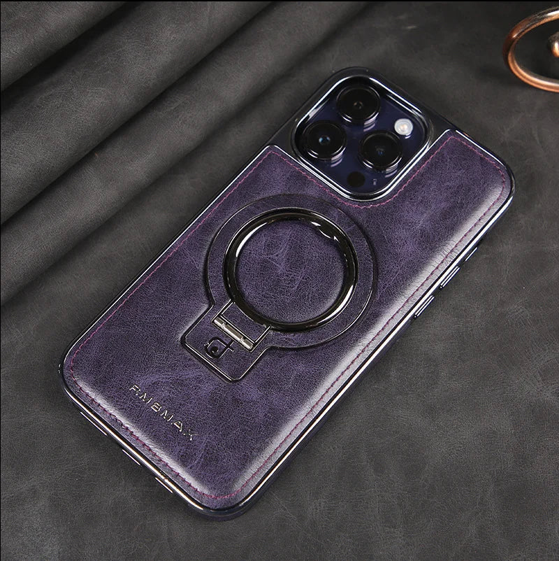 Leather Case with Invisible Stand for iPhone