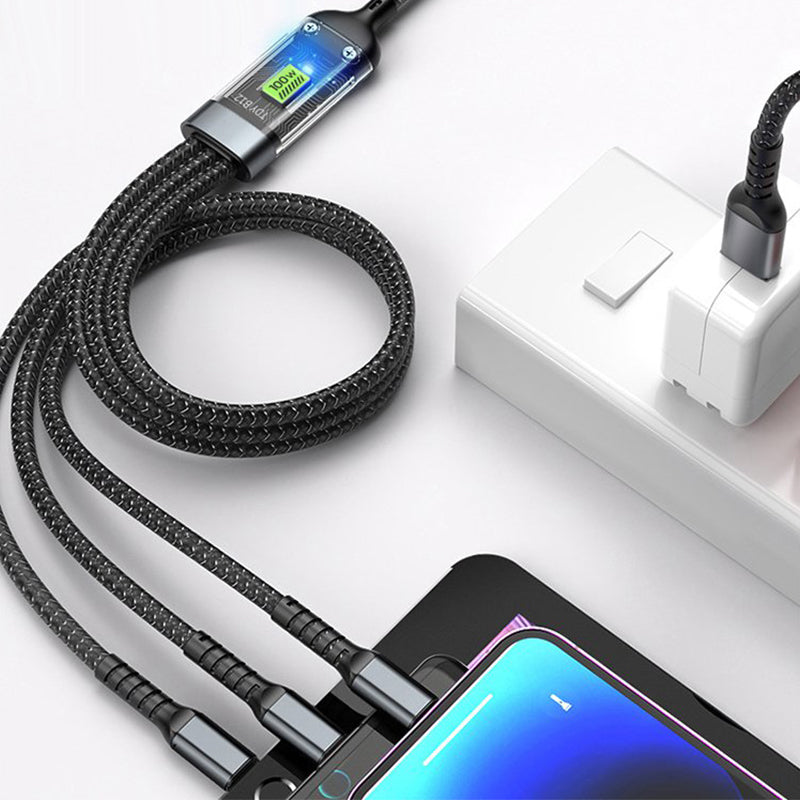 🔥3-in-1 100W Transparent Fast Charging Cable
