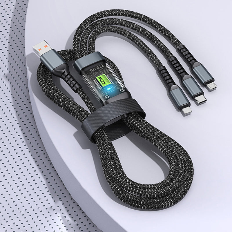 🔥3-in-1 100W Transparent Fast Charging Cable