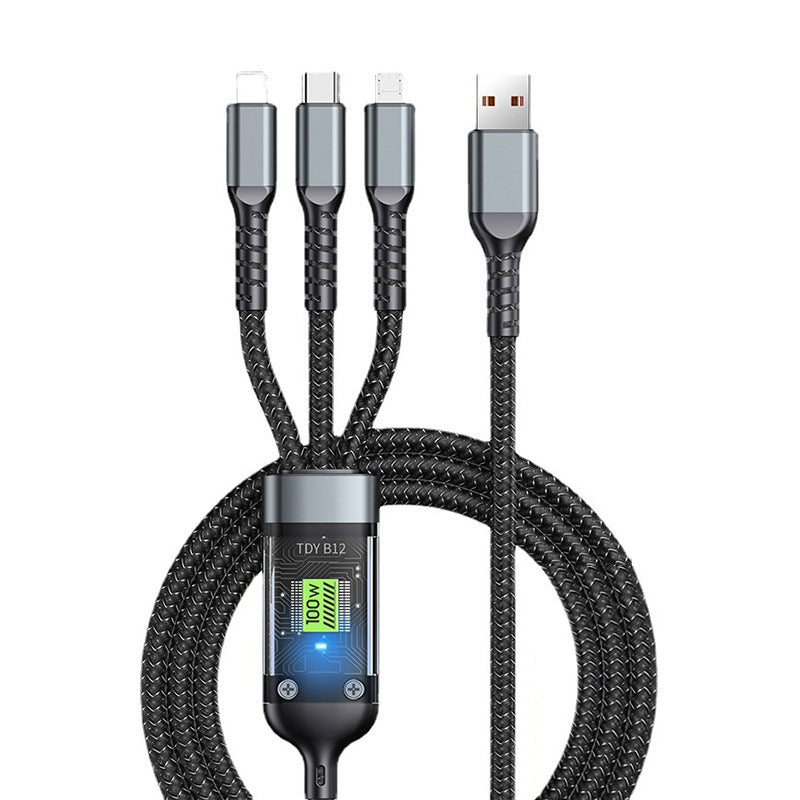 🔥3-in-1 100W Transparent Fast Charging Cable