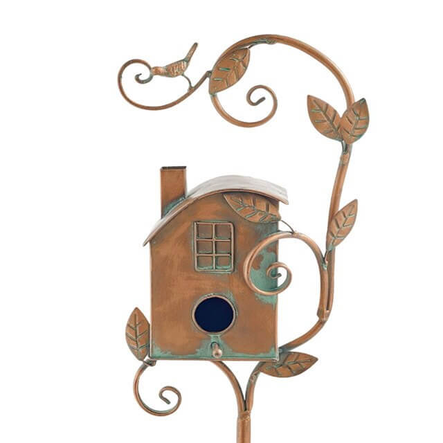 Metal Garden Birdhouse Stake | Unique Decor | Durable Metal