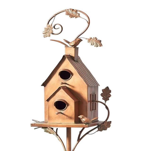 Metal Garden Birdhouse Stake | Unique Decor | Durable Metal