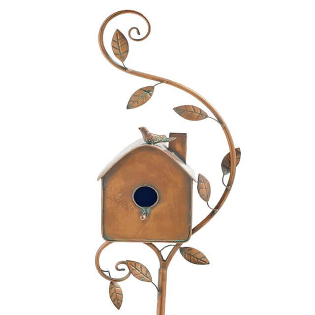 Metal Garden Birdhouse Stake | Unique Decor | Durable Metal