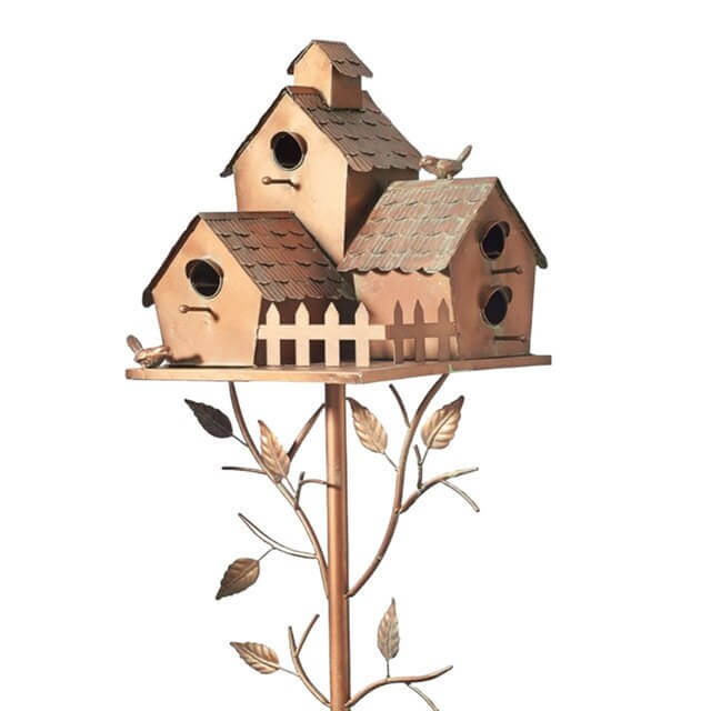 Metal Garden Birdhouse Stake | Unique Decor | Durable Metal