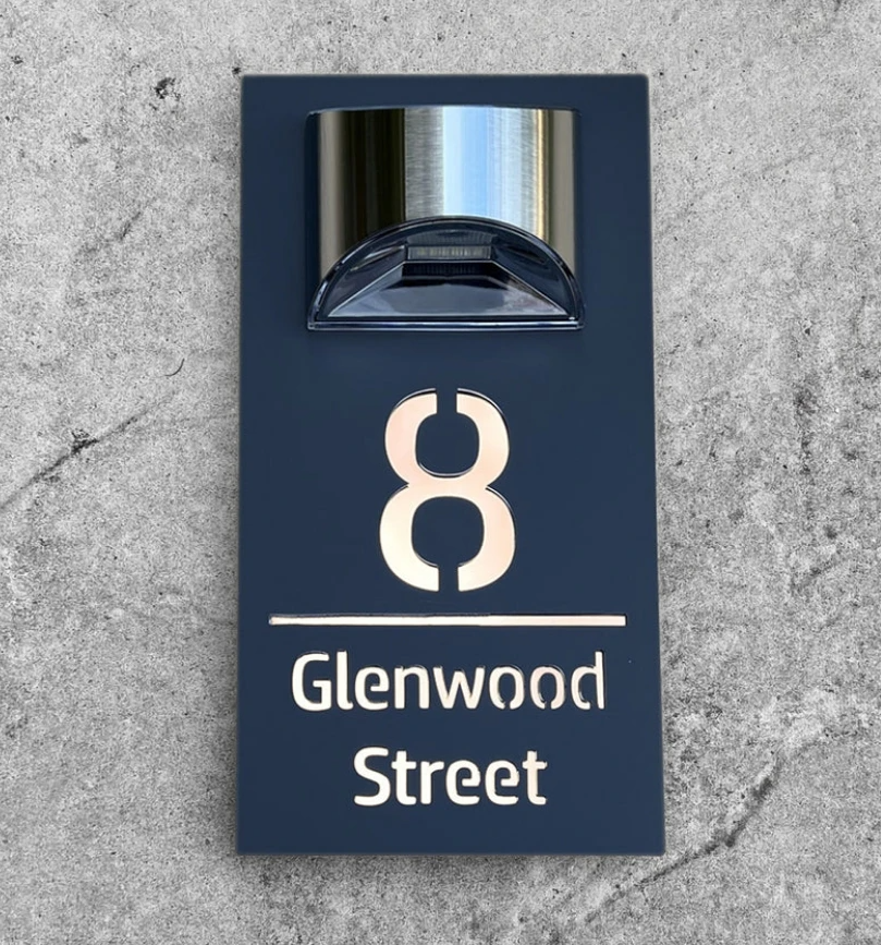 Solar House Number Sign - Stylish Solar-Powered Lighting