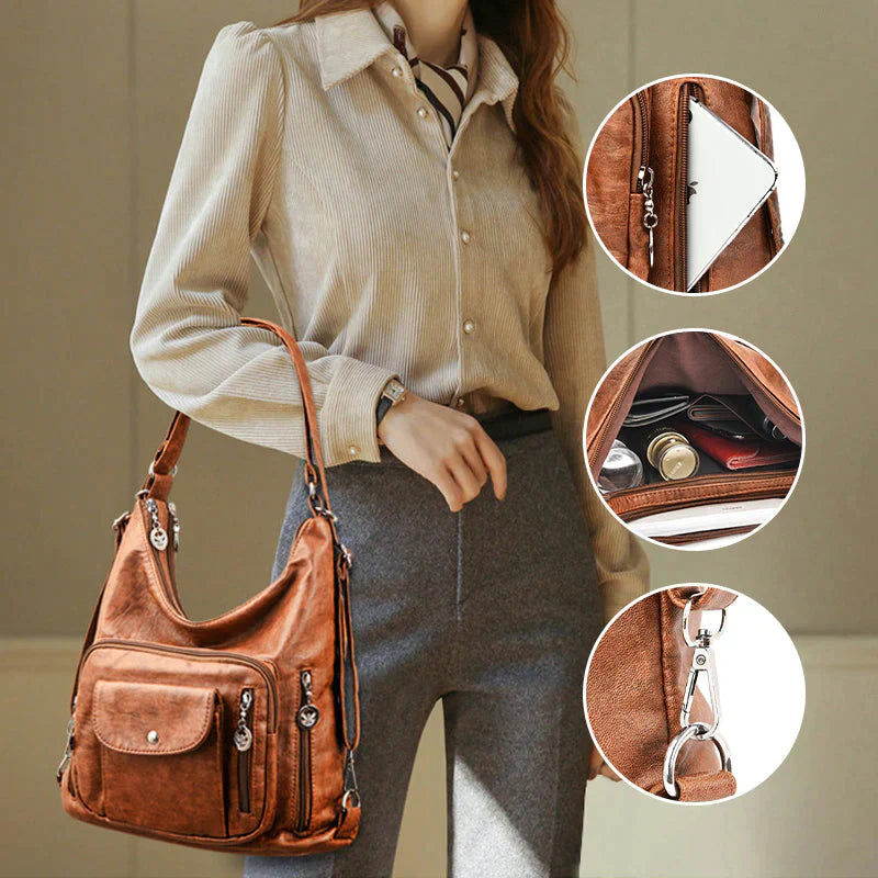 Soft Leather Shoulder Bag | Spacious Capacity - Versatile Design