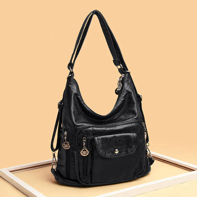 Soft Leather Shoulder Bag | Spacious Capacity - Versatile Design