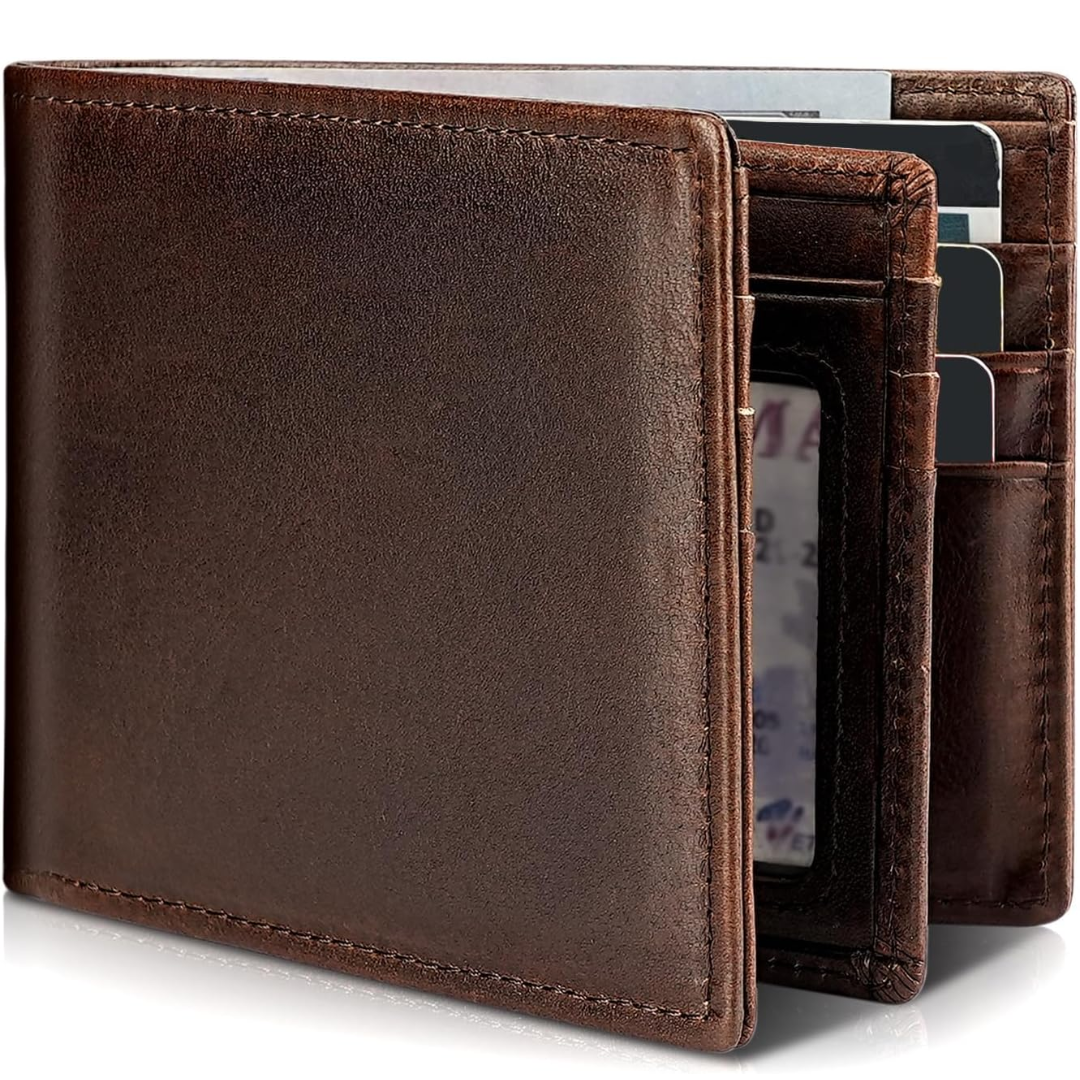 Men's Wallet - Genuine Leather RFID Bifold | StitchCraft