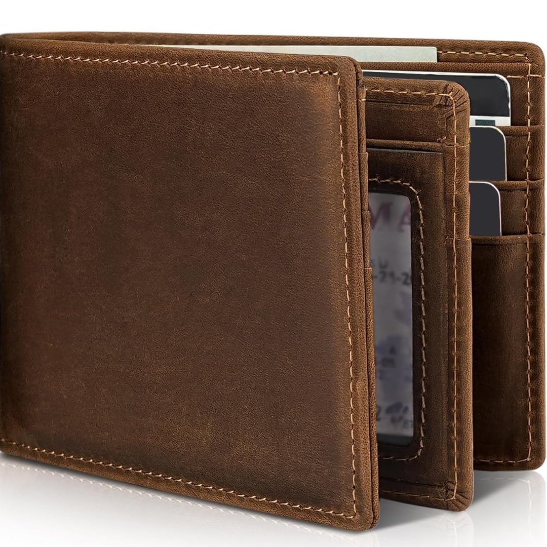 Men's Wallet - Genuine Leather RFID Bifold | StitchCraft