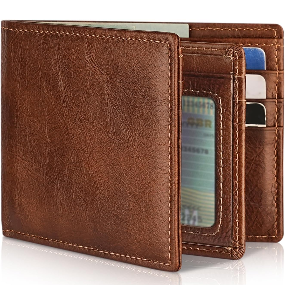 Men's Wallet - Genuine Leather RFID Bifold | StitchCraft