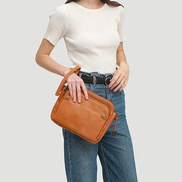 Stylish Leather Crossbody Shoulder Bag - Elegance & Space