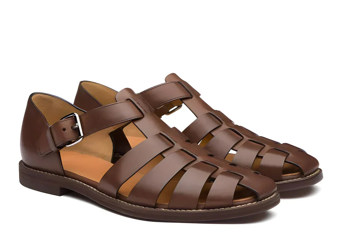 Stylish Leather Gladiator Sandals | Comfort & Grip