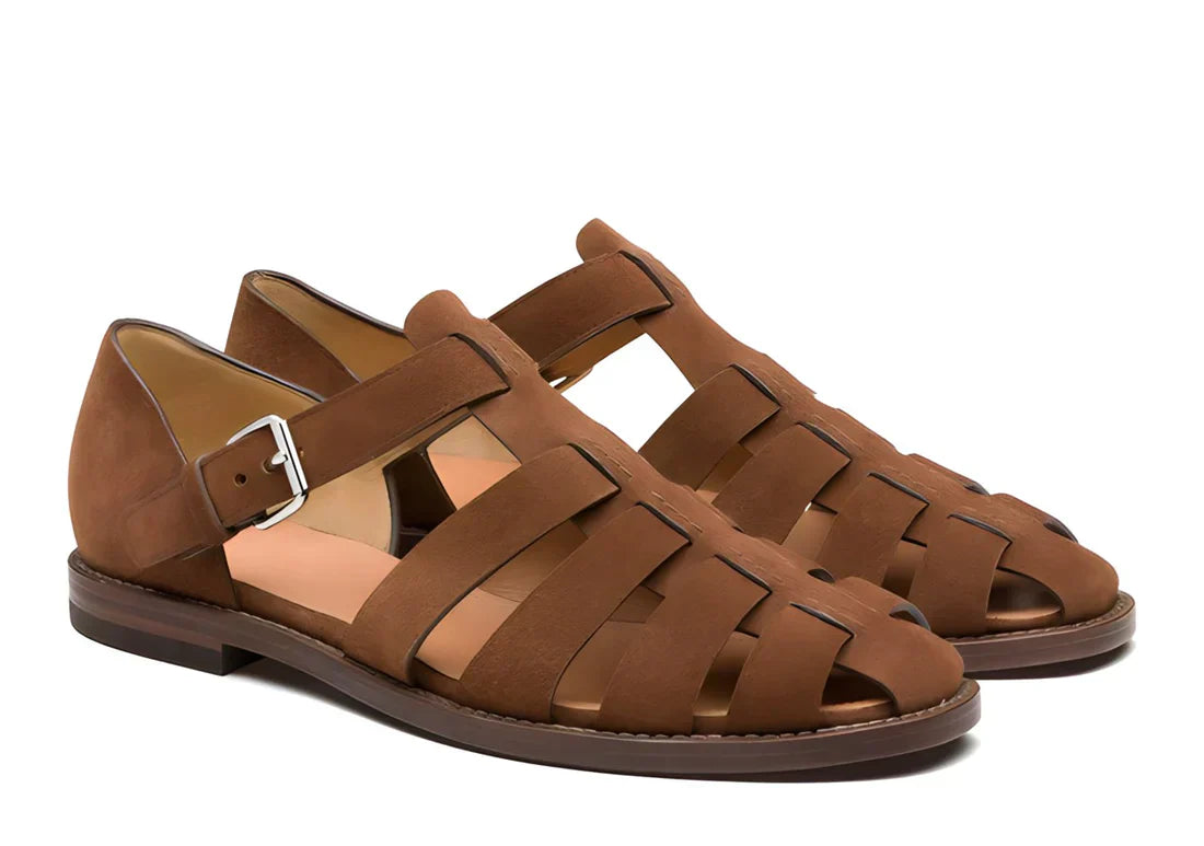 Stylish Leather Gladiator Sandals | Comfort & Grip