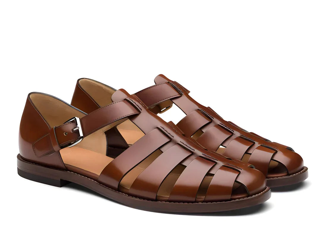 Stylish Leather Gladiator Sandals | Comfort & Grip
