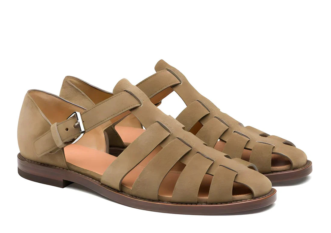 Stylish Leather Gladiator Sandals | Comfort & Grip