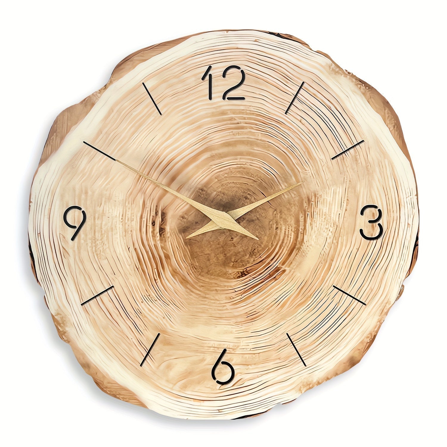 Silent Wooden Wall Clock Dandy - Realistic Texture