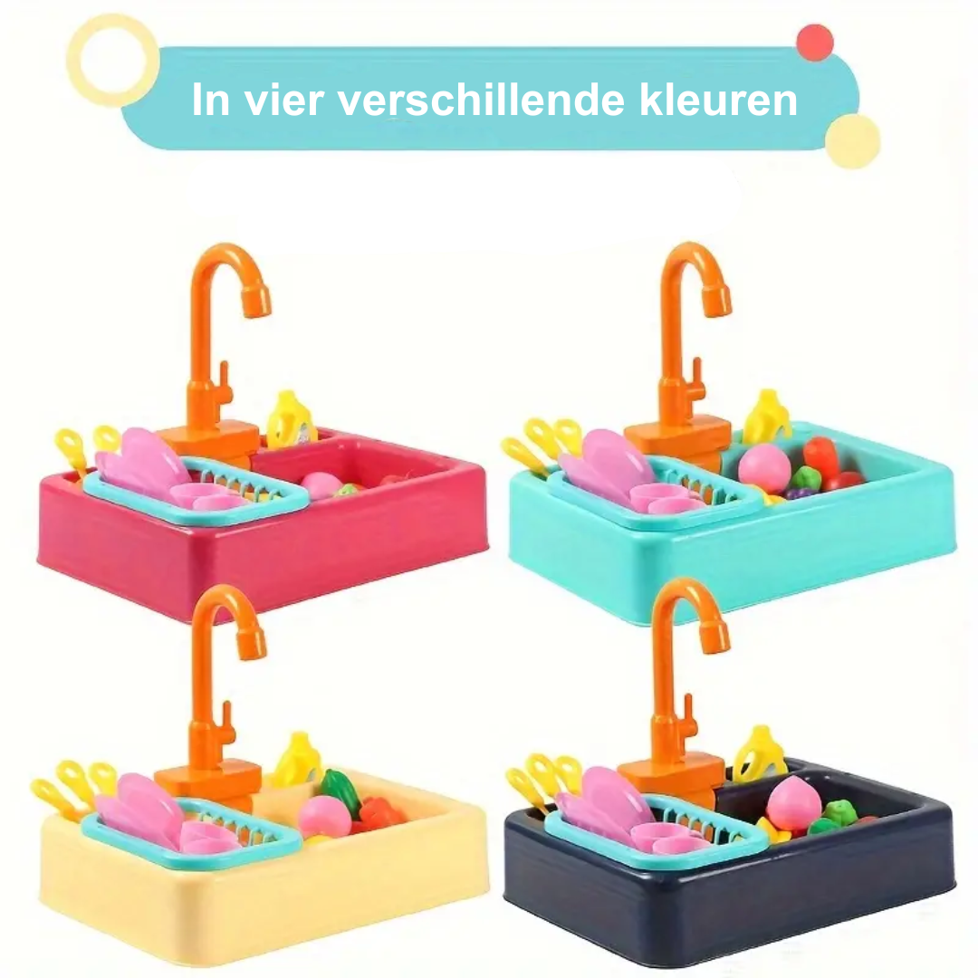 Mini Chef Sink Playset – With Running Tap and Toy Vegetables