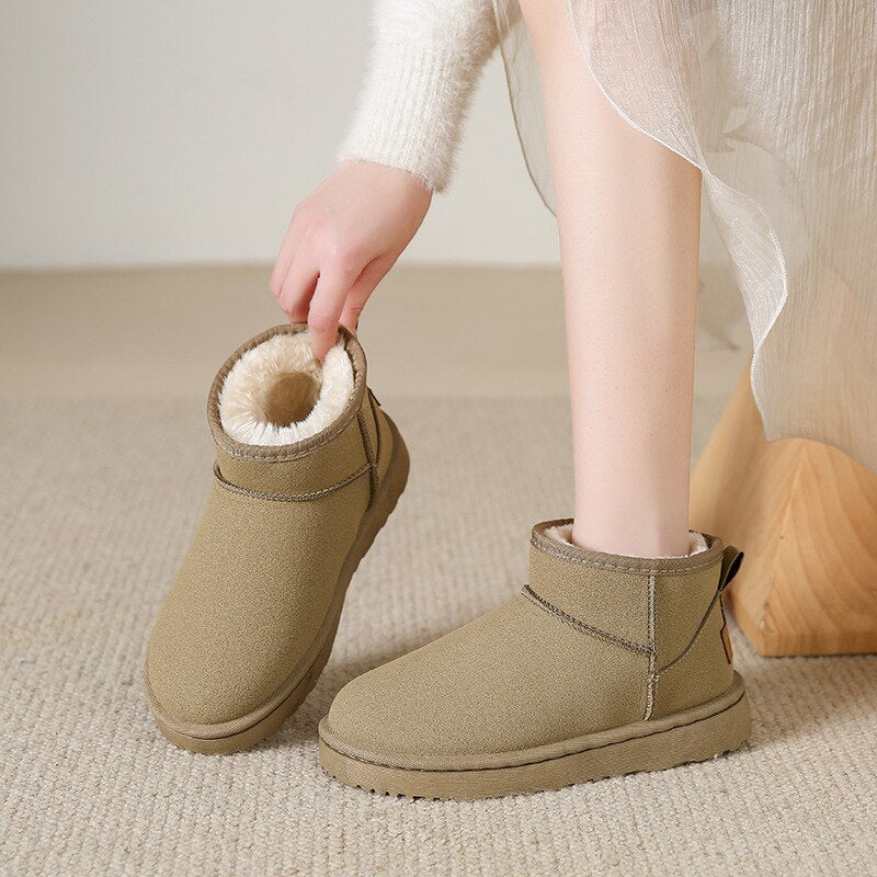 Stylish Winter Ankle Boots with Fur for Women